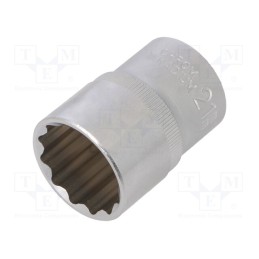 1 pcs x C.K - T4690M 21 - Socket, 12-angles,socket spanner, 1/2', Chrom-vanadium steel