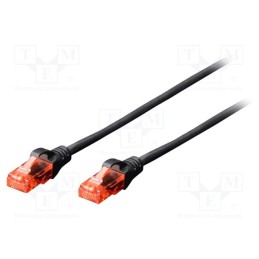 1 pcs x DIGITUS - DK-1512-015/BL - Patch cord, U/UTP, 5e, stranded, CCA, PVC, black, 1.5m, 26AWG