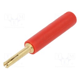 1 pcs x STu00c4UBLI - 24.0159-22 - Adapter, 2mm banana, red, gold-plated, 28.5mm, Type: non-insulated