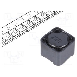 5 pcs x Viking - PCS129MT220 - Inductor: wire, SMD, 22uH, 5A, 39mΩ, ±20%, 12x12x10mm, -40÷125°C