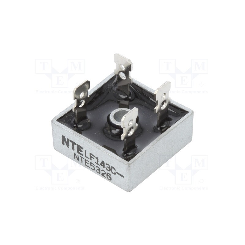 1 pcs x NTE Electronics - NTE5326 - Bridge rectifier: single-phase, Urmax: 600V, If: 25A, Ifsm: 400A