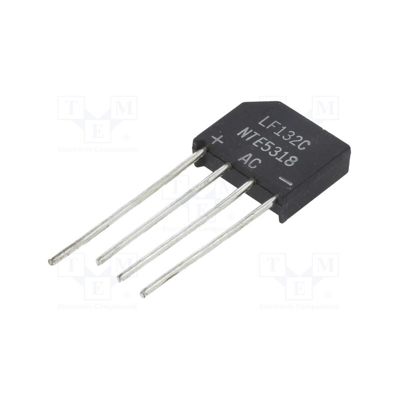 1 pcs x NTE Electronics - NTE5318 - Bridge rectifier: single-phase, Urmax: 200V, If: 4A, Ifsm: 200A