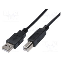 1 pcs x DIGITUS - AK-300102-030-S - Cable, USB 2.0, USB A plug,USB B plug, nickel plated, 3m, black