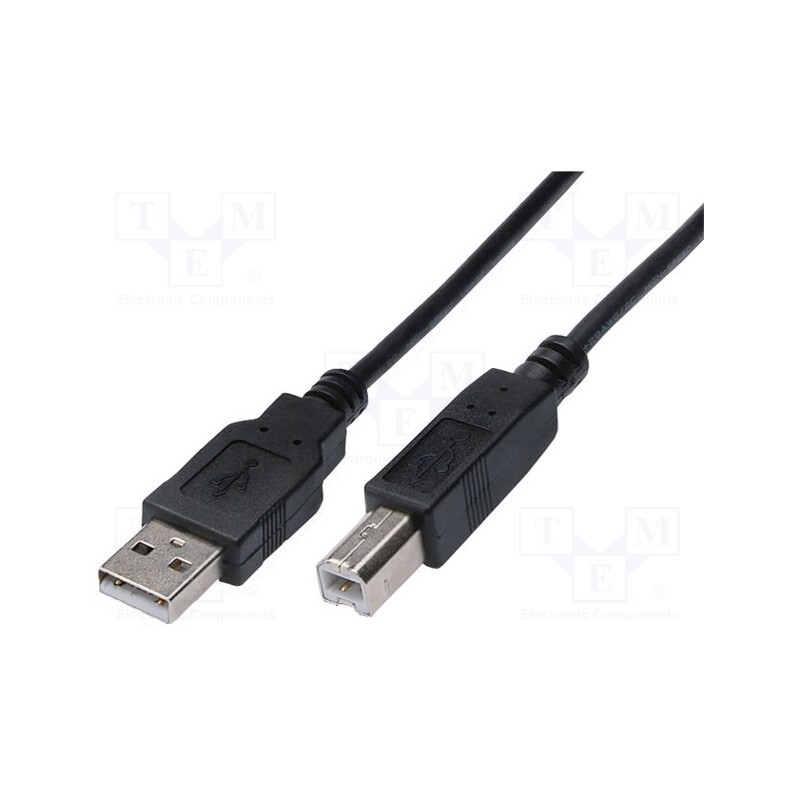 1 pcs x DIGITUS - AK-300102-030-S - Cable, USB 2.0, USB A plug,USB B plug, nickel plated, 3m, black
