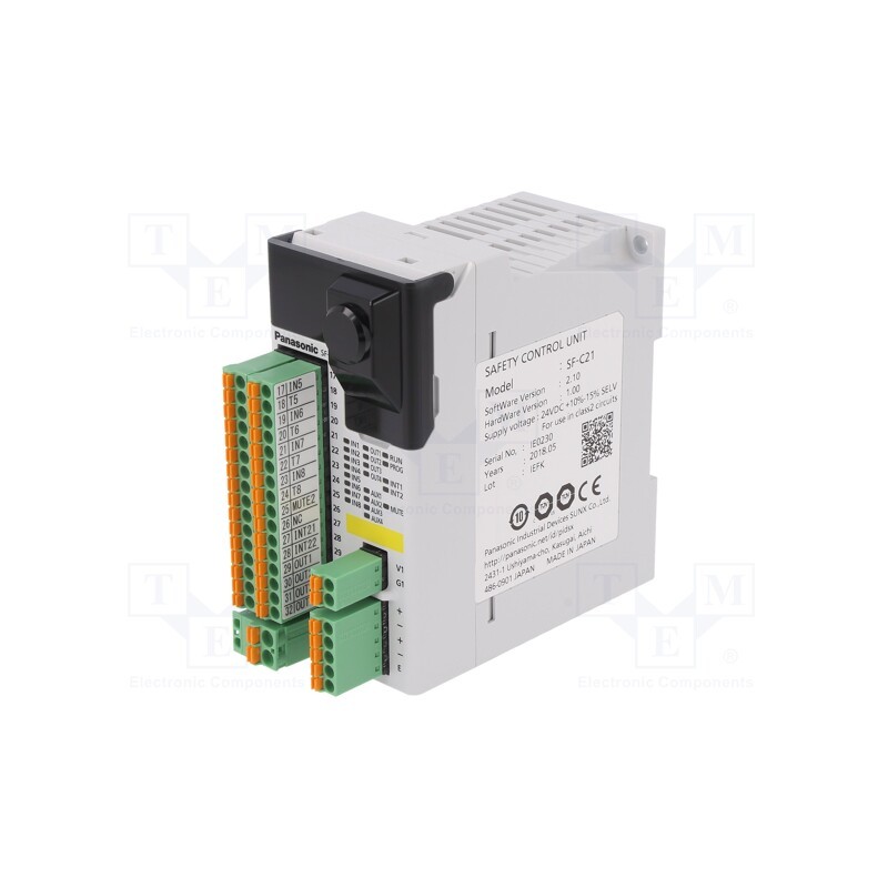 1 pcs x PANASONIC - SF-C21 - Module: safety relay, SF-C21, 24VDC, IN: 8, for DIN rail mounting