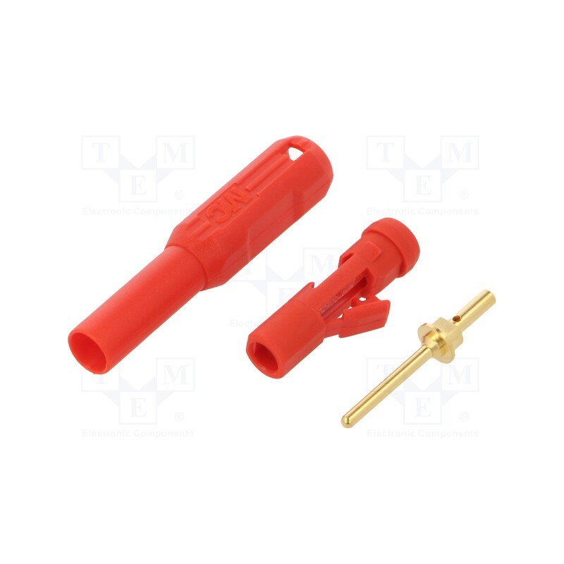 1 pcs x STu00c4UBLI - 65.3339-22 - Connector: 1,5mm banana, plug, red, Connection: soldered, L: 39.7mm