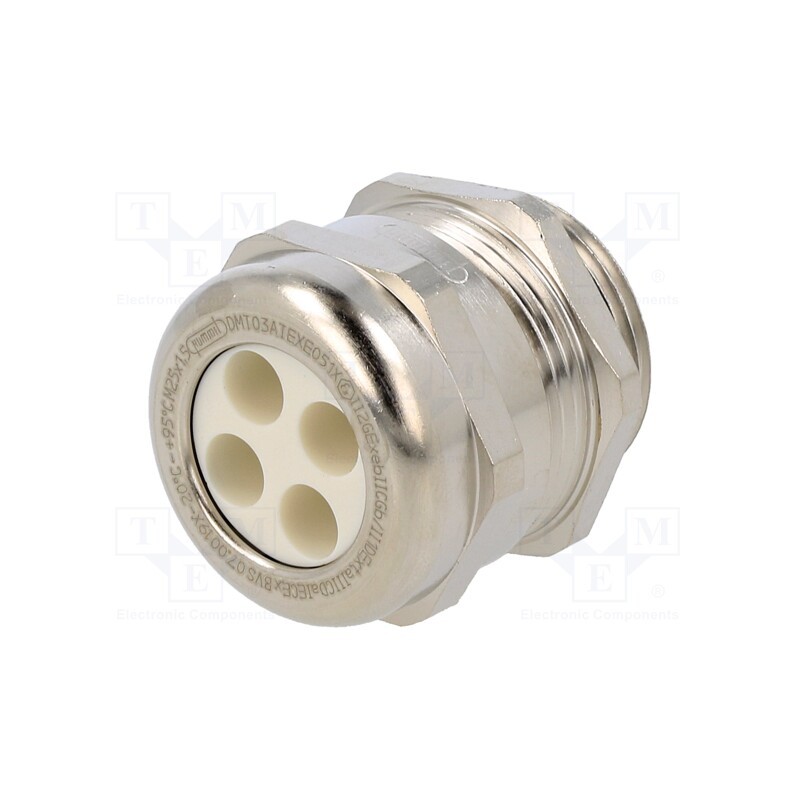 1 pcs x HUMMEL - 1.687.2500.50 - Cable gland, multi-hole, M25, 1.5, IP68, brass, Holes no: 4, 6mm