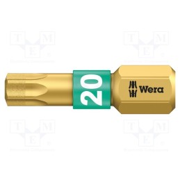 1 pcs x WERA - 5066104001 - Screwdriver bit, Torx®, TX20, Overall len: 25mm, BiTorsion