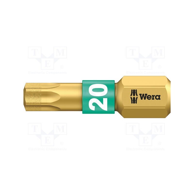 1 pcs x WERA - 5066104001 - Screwdriver bit, Torx®, TX20, Overall len: 25mm, BiTorsion