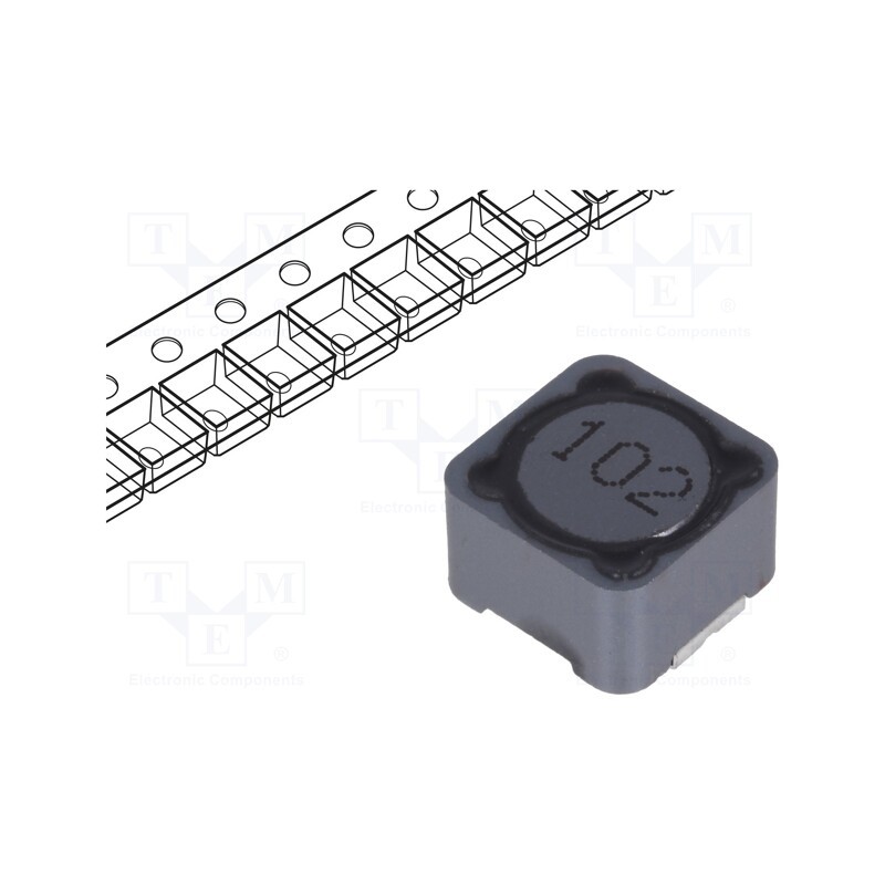 5 pcs x Viking - PCS127MT102 - Inductor: wire, SMD, 1mH, 550mA, 1.82Ω, ±20%, 12x12x8mm, -40÷125°C