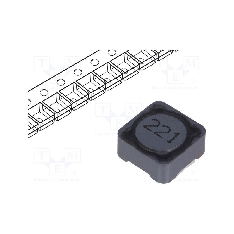 5 pcs x Viking - PCS125MT221 - Inductor: wire, SMD, 220uH, 800mA, 400mΩ, ±20%, 12x12x6mm, -40÷125°C