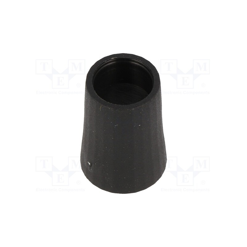 5 pcs x CLIFF - CL178812 - Knob, conical, thermoplastic, Øshaft: 6mm, Ø12x17mm, black, push-in
