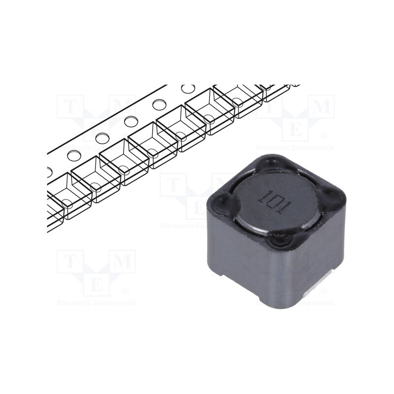 5 pcs x Viking - PCS129MT101 - Inductor: wire, SMD, 100uH, 2.2A, 140mΩ, ±20%, 12x12x10mm, -40÷125°C
