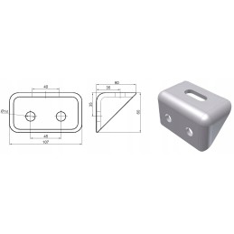 Frame mounting bracket, large, massive box console