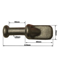 The side fastening pin is forged on a 18mm foot