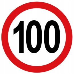 Sticker speed limit 100km sign 20cm wide