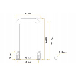 Square oval m12 130 62 130 bracket clamp for mounting the trailer