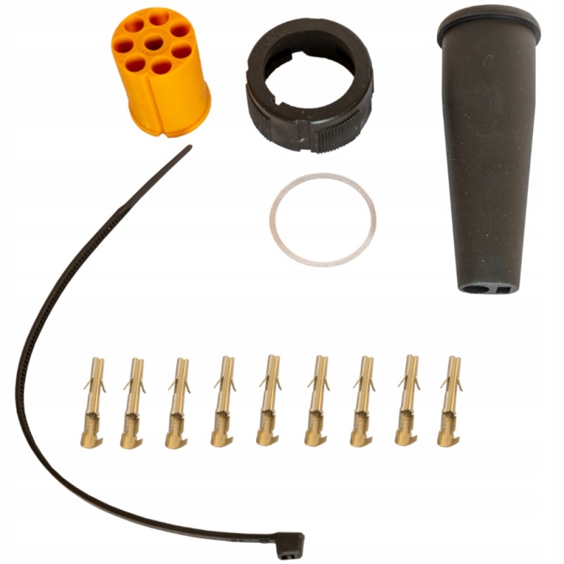 Mantes connector for trailer rear lights, 8 pin bayonet 12v, yellow, left