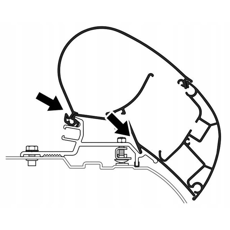 Adapter for Ducato Jumper Boxer H3 awning, 3 pcs, Dometic