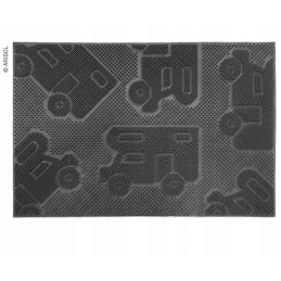 Rubber doormat for a camper trailer