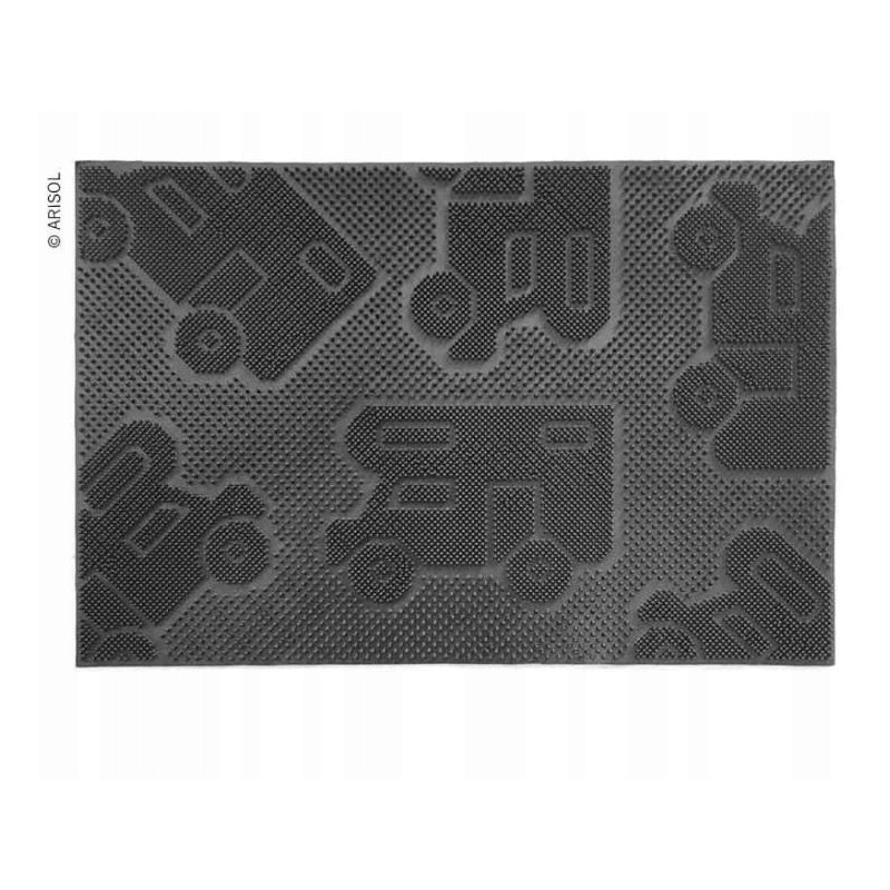 Rubber doormat for a camper trailer
