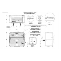 Square combined lamp with board illumination