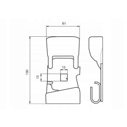 Pocket socket, post mounting, Hestal Wielton