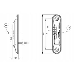 Horpol slim white LED marker lamp