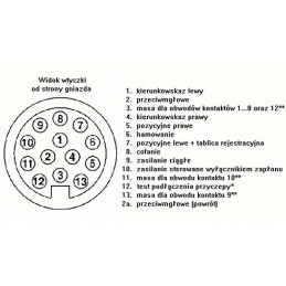 Plastic trailer plug, 13 pin, 12v