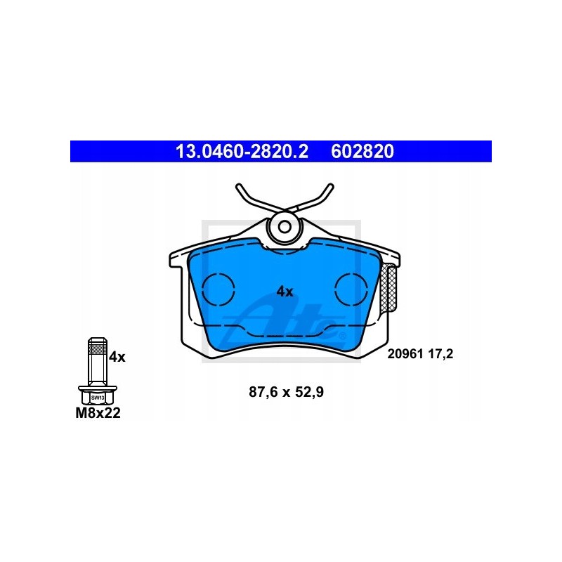 Ate brake pads vw t bora caddy eos golf passa
