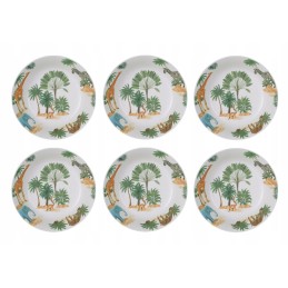 Melamine deep plate with animals, set of 6 pcs