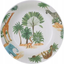 Melamine deep plate with animals, set of 6 pcs