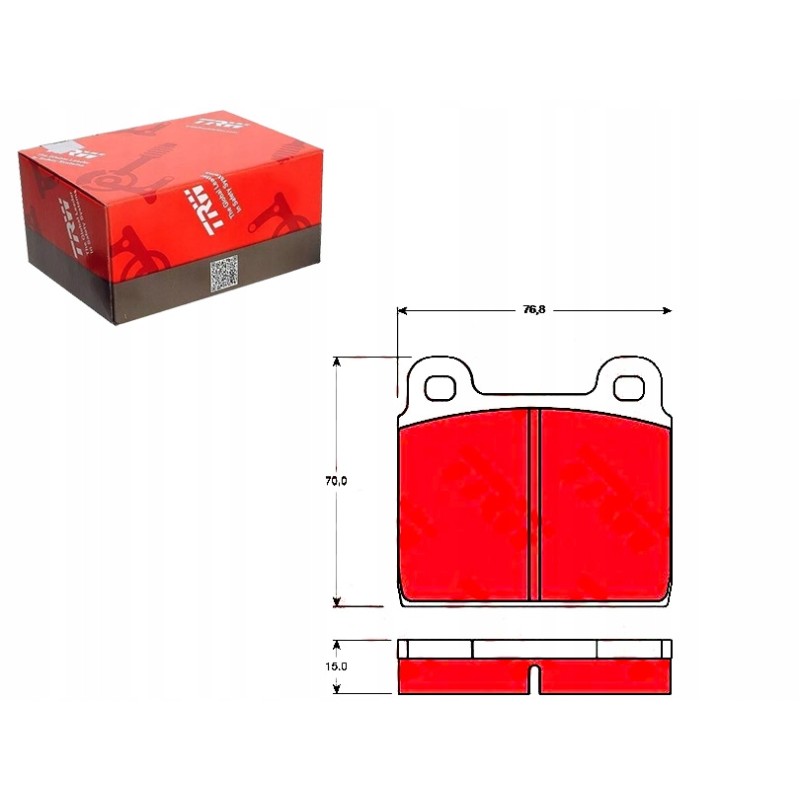 Brake pads VW front T1 T2 Opel rekord commod