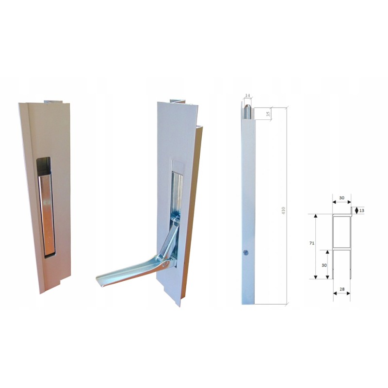 Vertical lock for aluminum side wall h400 pl