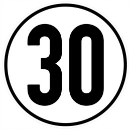 Sticker speed limit 30km sign width 20cm