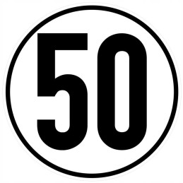 Sticker speed limit 50km sign diameter 16cm