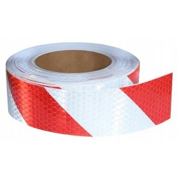 Red and white contour contour reflective tape
