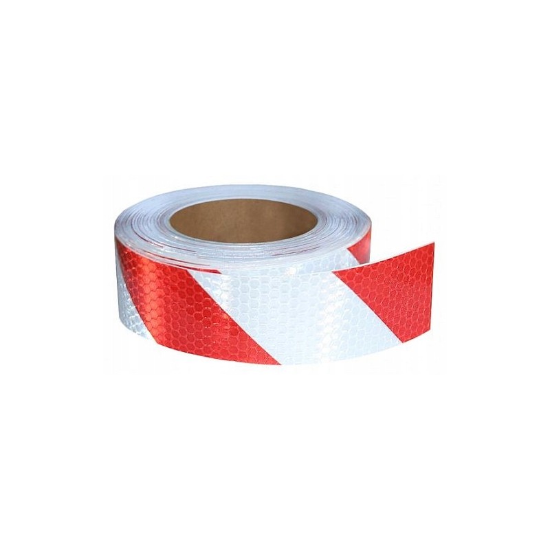 Red and white contour contour reflective tape