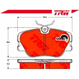 Mercedes front brake pads w124 201 trw