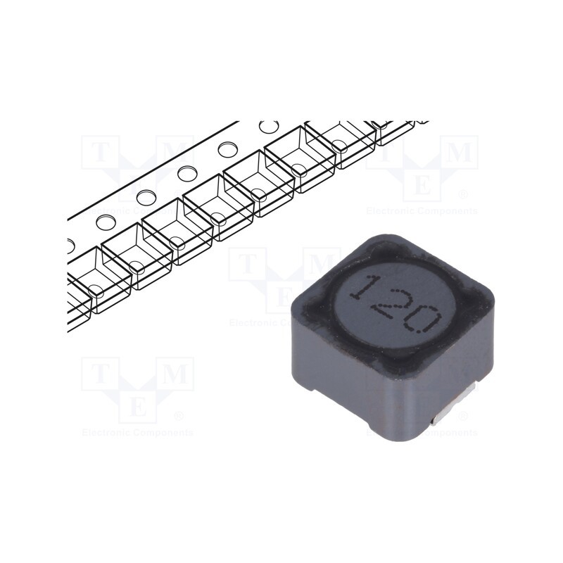 5 pcs x Viking - PCS127MT120 - Inductor: wire, SMD, 12uH, 4.9A, 24mΩ, ±20%, 12x12x8mm, -40÷125°C