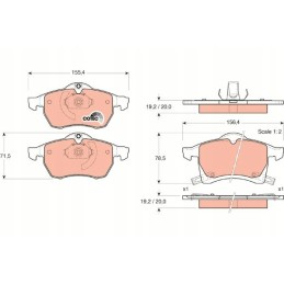 Brake pads opel front astra g zafira trw