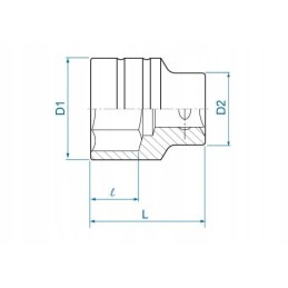 Short socket 3 4 21mm x 50mm 6 category CR VK