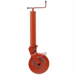 Semi-automatic folding support wheel with lock