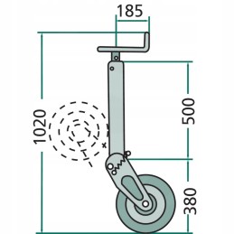 Semi-automatic folding support wheel with lock