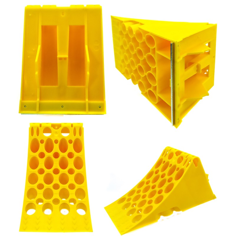 Truck wheel chock g53 yellow plastic 470x201x225