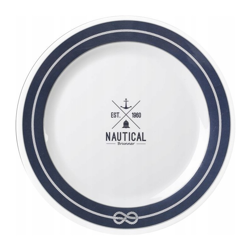 Tourist camping melamine dinner plate nautical oe25 cm brunner