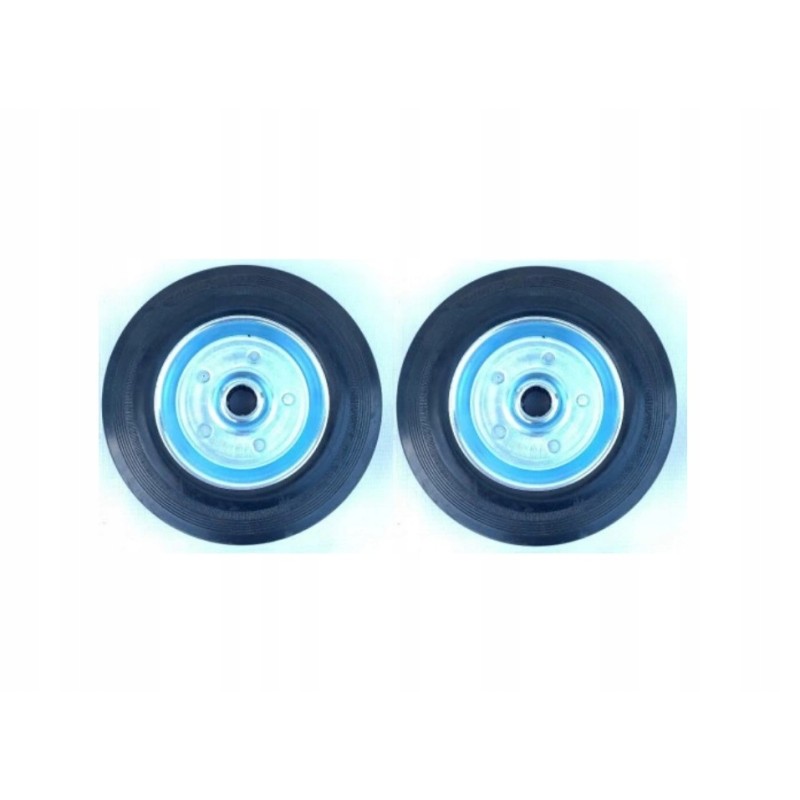 2x metal and rubber wheel, diameter 200mm, 20cm, 230kg trolley