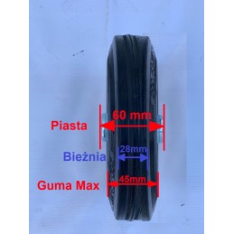 2x metal-rubber wheel fi200mm fi20cm for a 230kg trolley