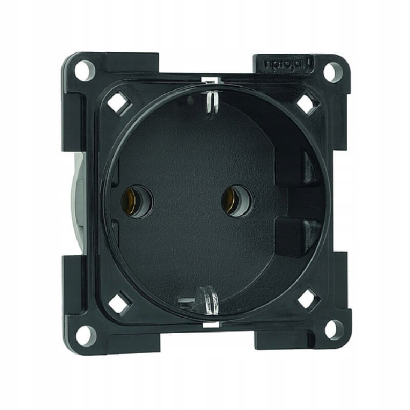 Schuko Fawo 250 V socket, black, camper trailer