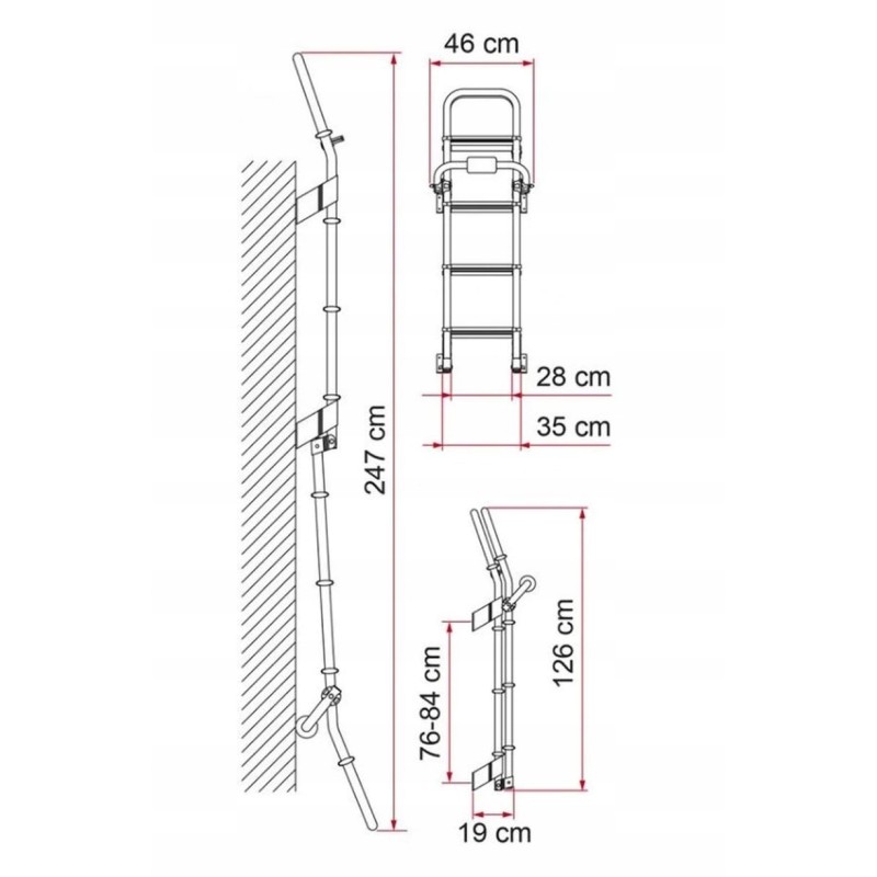 Deluxe 8-fiamma foldable aluminum ladder